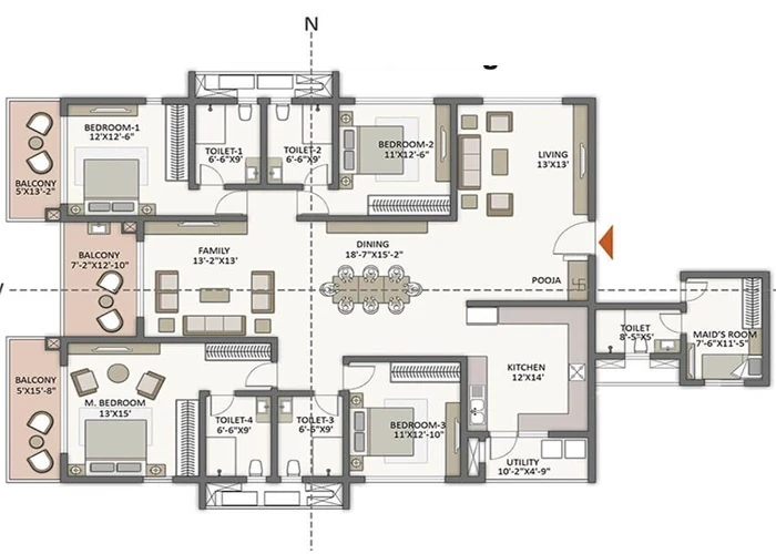 Prestige Springwood indicative layout Indicative four-bedroom layout supplied by the developer